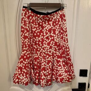 Sara Jane Skirt Womens 0 A Line Wearable Art Artsy Polka Dot Flare Retro Pleated